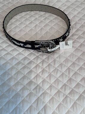 Belt Western Women’s Rhinestone Studded Silver New 38”